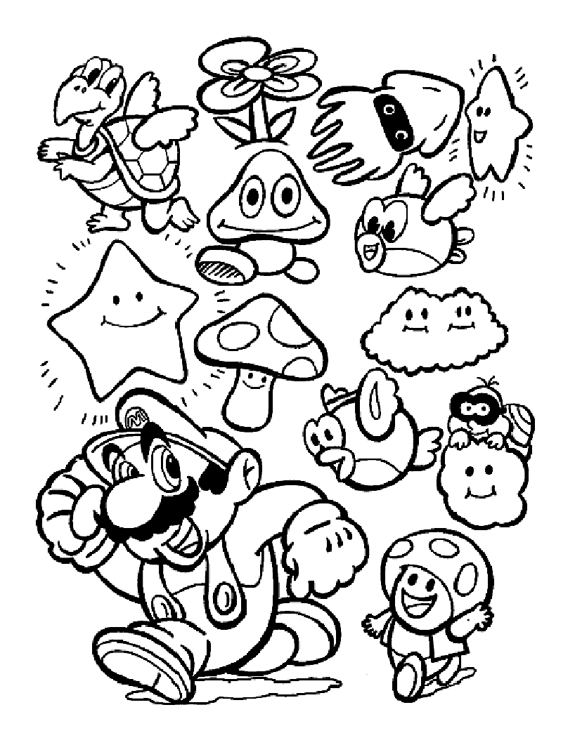 Coloring page: Mario Bros (Video Games) #112547 - Free Printable Coloring Pages