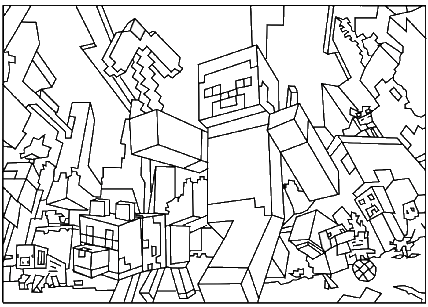 Coloring page: Minecraft (Video Games) #113907 - Free Printable Coloring Pages