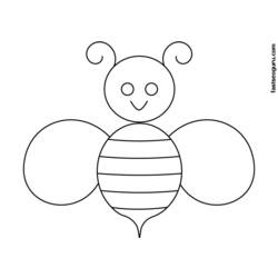 Coloring page: Bee (Animals) #132 - Free Printable Coloring Pages