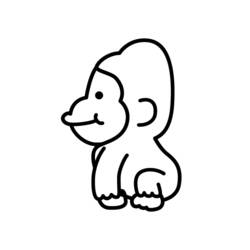Coloring page: Gorilla (Animals) #7428 - Free Printable Coloring Pages