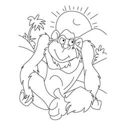 Coloring page: Gorilla (Animals) #7473 - Free Printable Coloring Pages