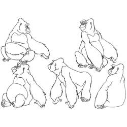 Coloring page: Gorilla (Animals) #7496 - Free Printable Coloring Pages