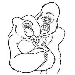 Coloring page: Gorilla (Animals) #7522 - Free Printable Coloring Pages