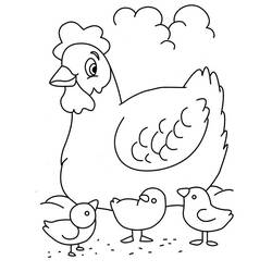 Coloring page: Hen (Animals) #17449 - Free Printable Coloring Pages