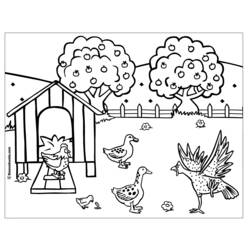 Coloring page: Hen (Animals) #17465 - Free Printable Coloring Pages