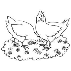 Coloring page: Hen (Animals) #17505 - Free Printable Coloring Pages