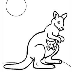 Coloring page: Kangaroo (Animals) #9104 - Free Printable Coloring Pages