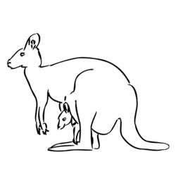 Coloring page: Kangaroo (Animals) #9130 - Free Printable Coloring Pages