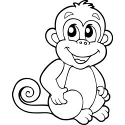 Coloring page: Monkey (Animals) #14150 - Free Printable Coloring Pages