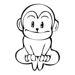 Coloring page: Monkey (Animals) #14253 - Free Printable Coloring Pages