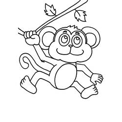 Coloring page: Monkey (Animals) #14264 - Free Printable Coloring Pages