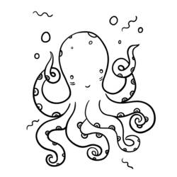 Coloring page: Octopus (Animals) #19050 - Free Printable Coloring Pages