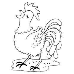 Coloring page: Rooster (Animals) #4161 - Free Printable Coloring Pages