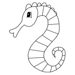 Coloring page: Seahorse (Animals) #18598 - Free Printable Coloring Pages