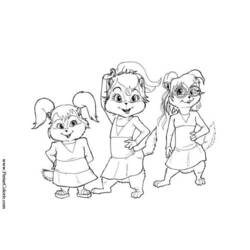 Coloring page: Alvin and the Chipmunks (Animation Movies) #128399 - Free Printable Coloring Pages