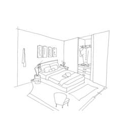 Coloring page: Bedroom (Buildings and Architecture) #63377 - Free Printable Coloring Pages