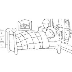 Coloring page: Bedroom (Buildings and Architecture) #63382 - Free Printable Coloring Pages