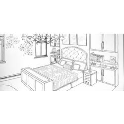 Coloring page: Bedroom (Buildings and Architecture) #66608 - Free Printable Coloring Pages