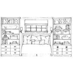 Coloring page: Bedroom (Buildings and Architecture) #66613 - Free Printable Coloring Pages