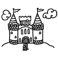Coloring page: Castle (Buildings and Architecture) #62033 - Free Printable Coloring Pages