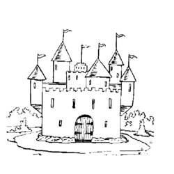 Coloring page: Castle (Buildings and Architecture) #62092 - Free Printable Coloring Pages