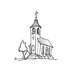 Coloring page: Church (Buildings and Architecture) #64345 - Free Printable Coloring Pages