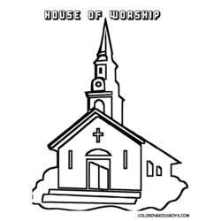 Coloring page: Church (Buildings and Architecture) #64353 - Free Printable Coloring Pages