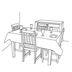 Coloring page: Dinning room (Buildings and Architecture) #63708 - Free Printable Coloring Pages