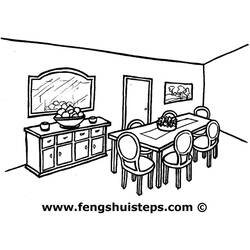 Coloring page: Dinning room (Buildings and Architecture) #63718 - Free Printable Coloring Pages