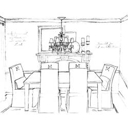 Coloring page: Dinning room (Buildings and Architecture) #66277 - Free Printable Coloring Pages