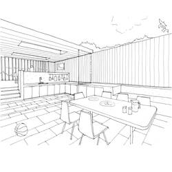 Coloring page: Dinning room (Buildings and Architecture) #66296 - Free Printable Coloring Pages