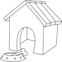 Coloring pages: Dog kennel - Free Printable Coloring Pages