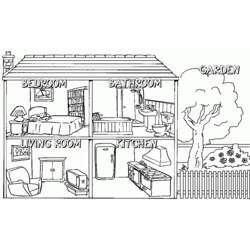 Coloring page: House (Buildings and Architecture) #64646 - Free Printable Coloring Pages