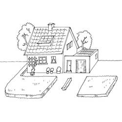 Coloring page: House (Buildings and Architecture) #64658 - Free Printable Coloring Pages