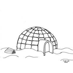 Coloring page: Igloo (Buildings and Architecture) #61668 - Free Printable Coloring Pages