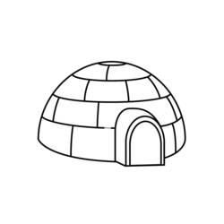 Coloring pages: Igloo - Free Printable Coloring Pages