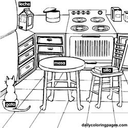 Coloring page: Kitchen room (Buildings and Architecture) #63525 - Free Printable Coloring Pages