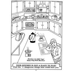 Coloring page: Kitchen room (Buildings and Architecture) #63529 - Free Printable Coloring Pages