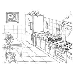 Coloring page: Kitchen room (Buildings and Architecture) #63534 - Free Printable Coloring Pages