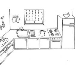Coloring pages: Kitchen room - Free Printable Coloring Pages
