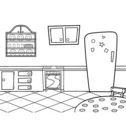 Coloring page: Kitchen room (Buildings and Architecture) #63572 - Free Printable Coloring Pages