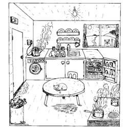 Coloring page: Kitchen room (Buildings and Architecture) #63575 - Free Printable Coloring Pages
