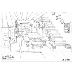 Coloring page: Living room (Buildings and Architecture) #63245 - Free Printable Coloring Pages