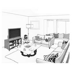 Coloring page: Living room (Buildings and Architecture) #66372 - Free Printable Coloring Pages