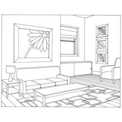 Coloring pages: Living room - Free Printable Coloring Pages