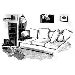 Coloring page: Living room (Buildings and Architecture) #66377 - Free Printable Coloring Pages