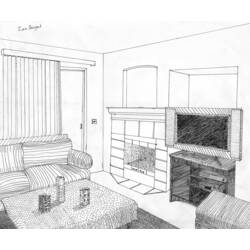 Coloring page: Living room (Buildings and Architecture) #66378 - Free Printable Coloring Pages