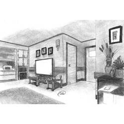 Coloring page: Living room (Buildings and Architecture) #66386 - Free Printable Coloring Pages