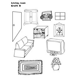 Coloring page: Living room (Buildings and Architecture) #66389 - Free Printable Coloring Pages