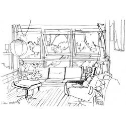 Coloring page: Living room (Buildings and Architecture) #66420 - Free Printable Coloring Pages